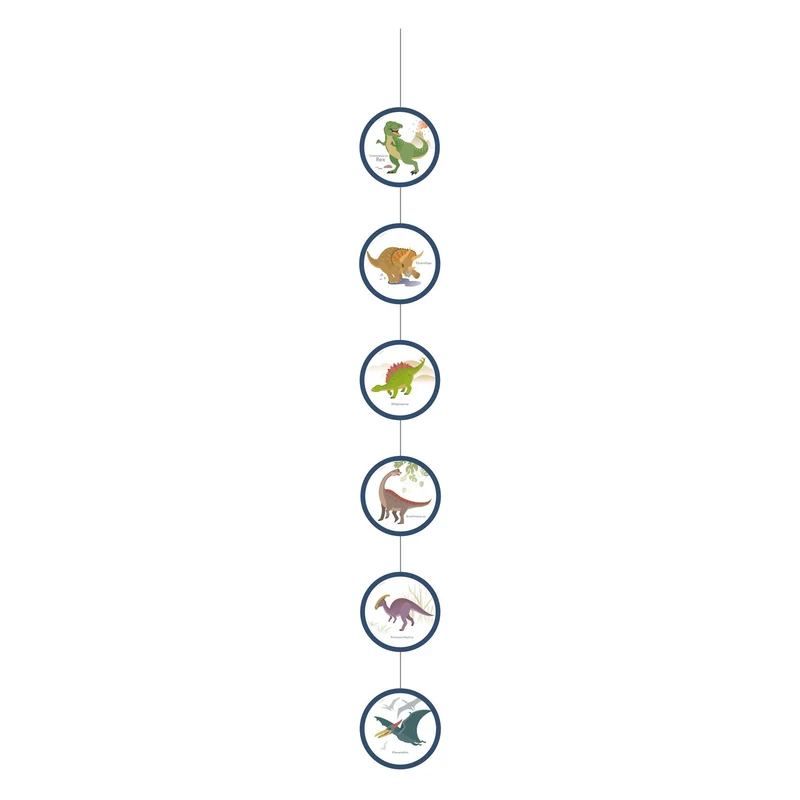 Hangdecoratie Happy Dino 4 stuks 130cm