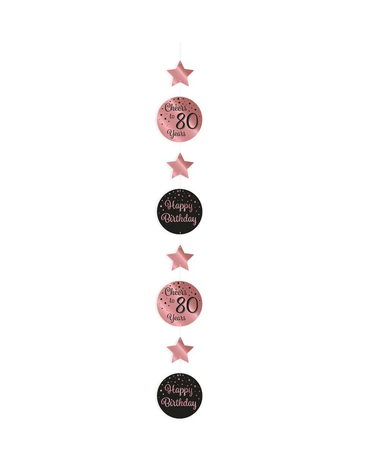 Hang decoratie rosé/zwart - 80