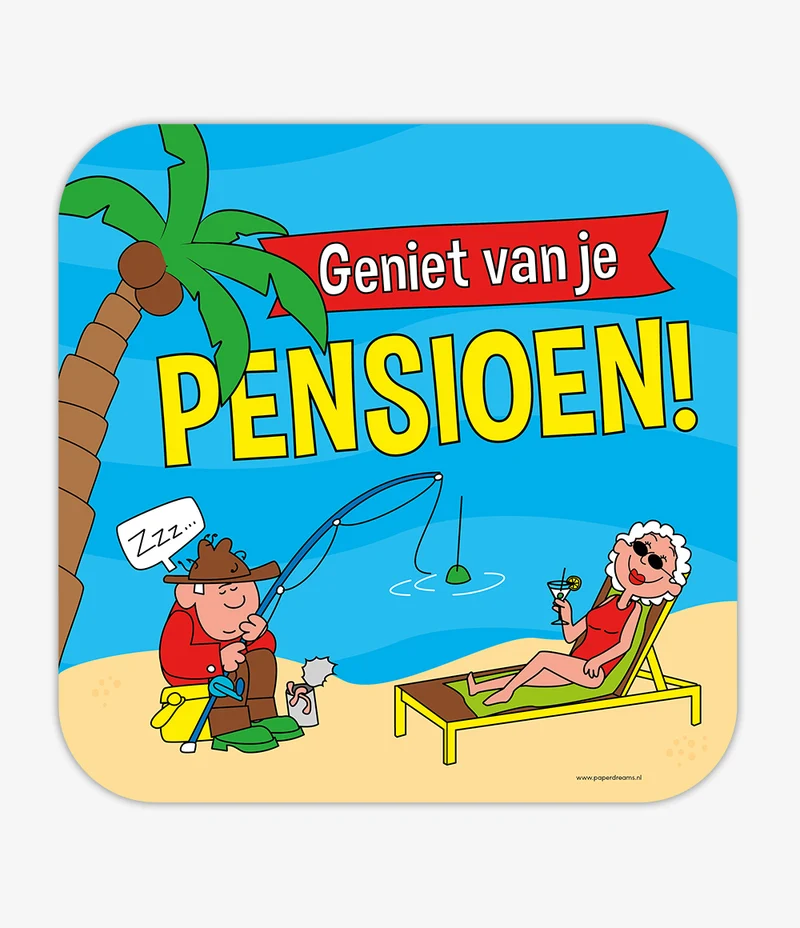 Verkeersbord Pensioen cartoon
