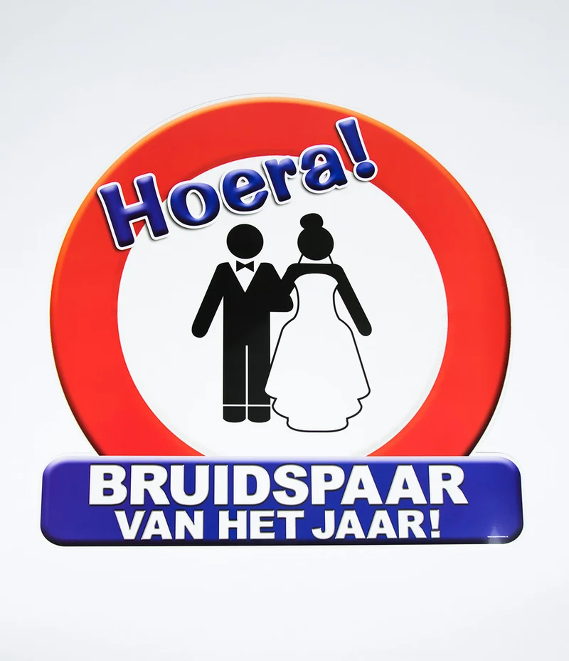 Verkeersbord Hulde bruidspaar