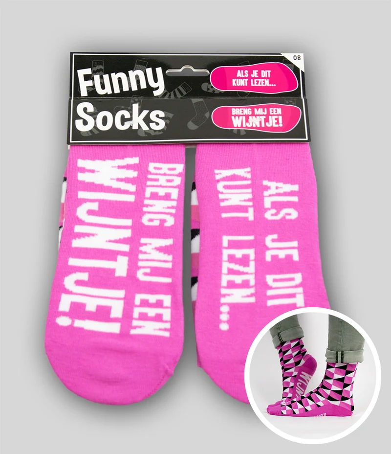 Funny socks - Breng mij een wijntje