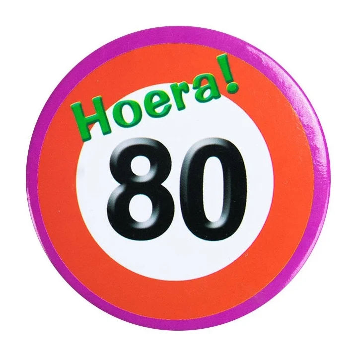 Button klein - 80 jaar verkeersbord