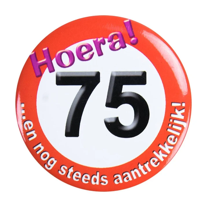 Button klein - 75 jaar verkeersbord