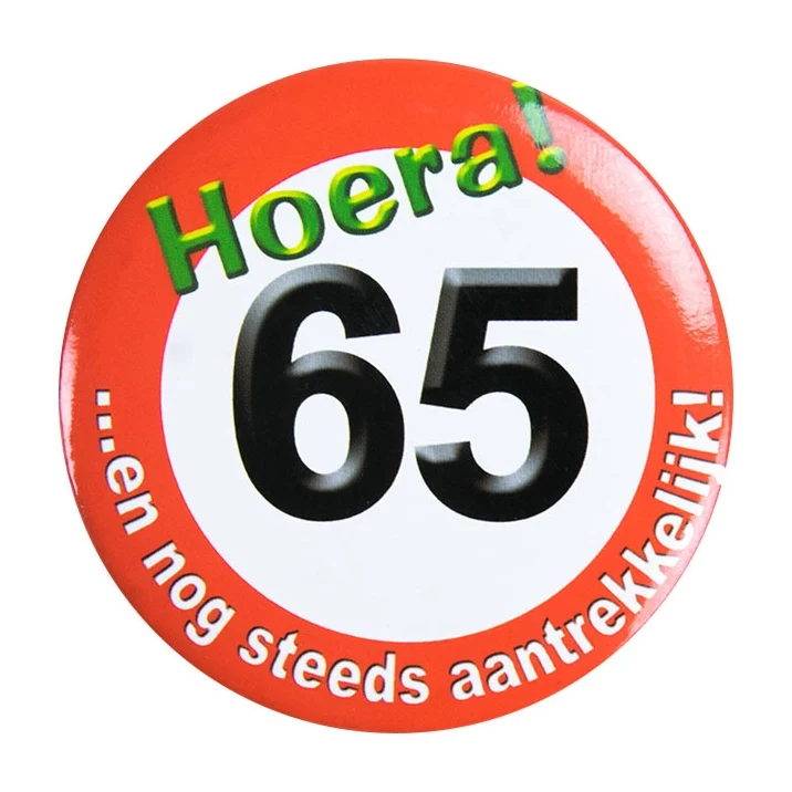 Button klein - 65 jaar verkeersbord