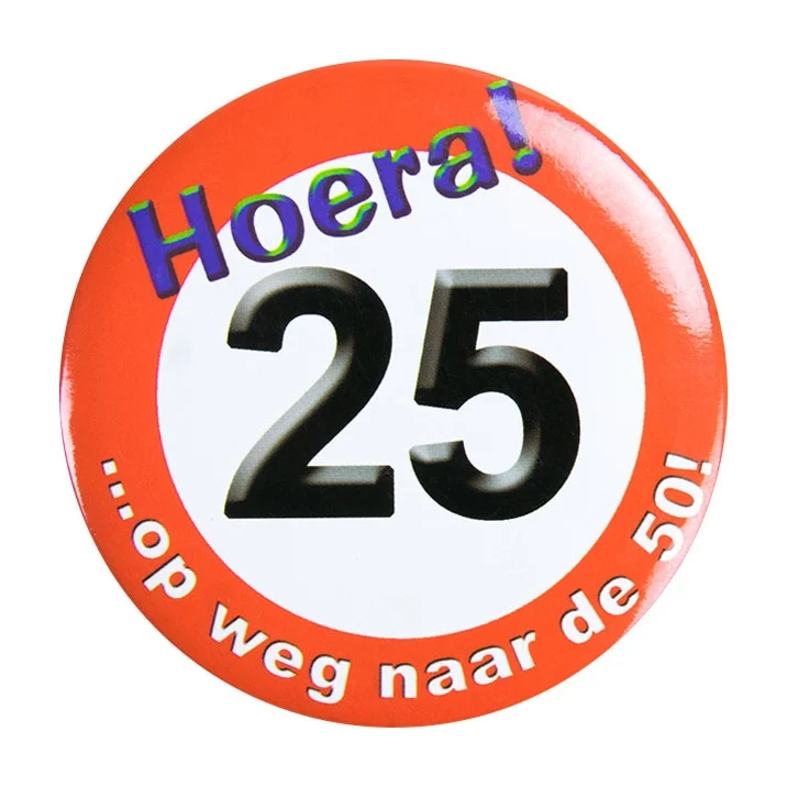 Button klein - 25 jaar verkeersbord