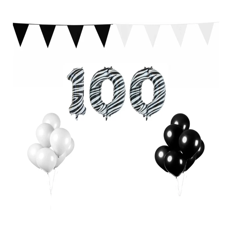 100 jaar Verjaardag Versiering Pakket Zebra