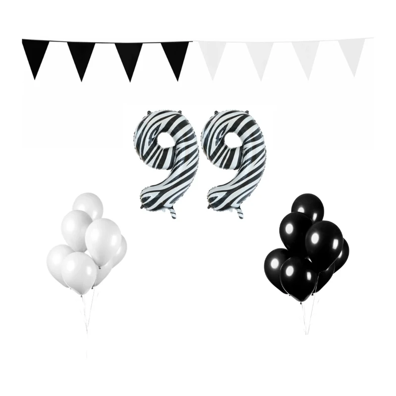 99 jaar Verjaardag Versiering Pakket Zebra