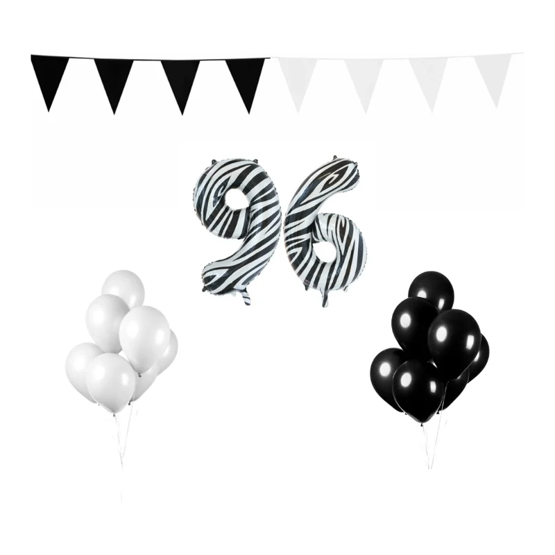 96 jaar Verjaardag Versiering Pakket Zebra