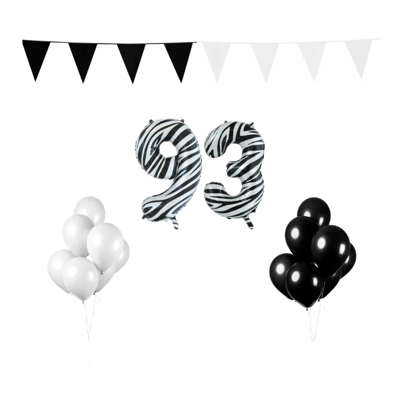 93 jaar Verjaardag Versiering Pakket Zebra