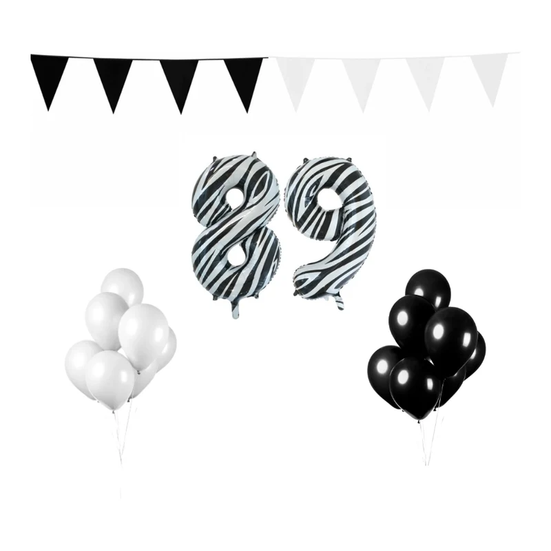 89 jaar Verjaardag Versiering Pakket Zebra