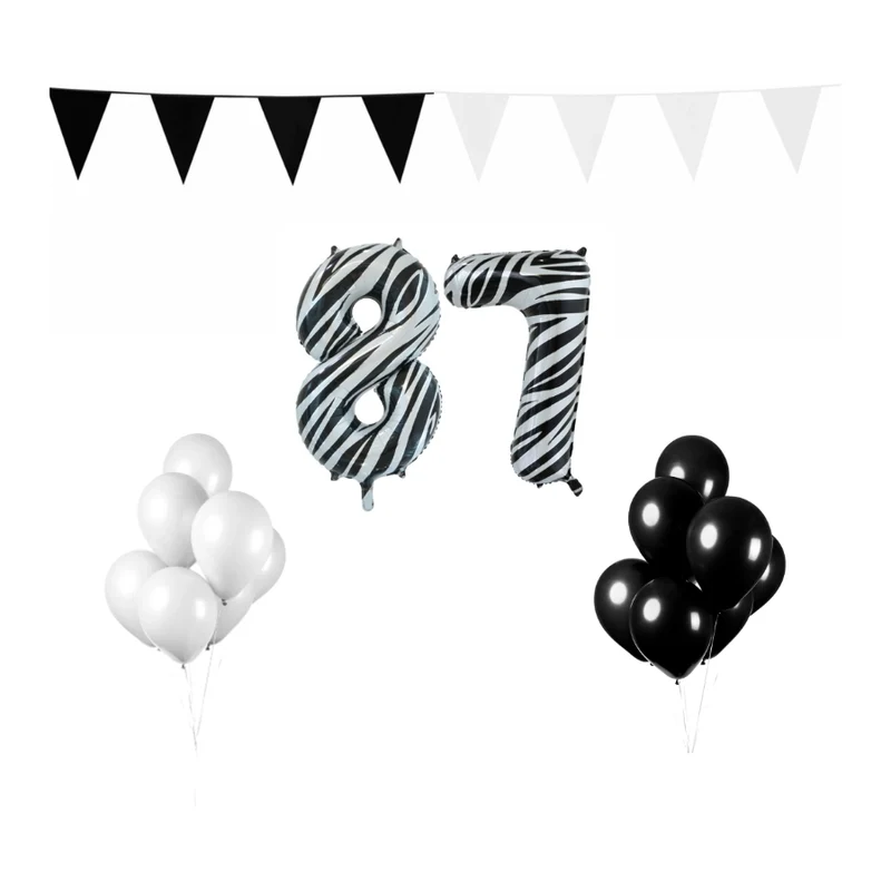 87 jaar Verjaardag Versiering Pakket Zebra