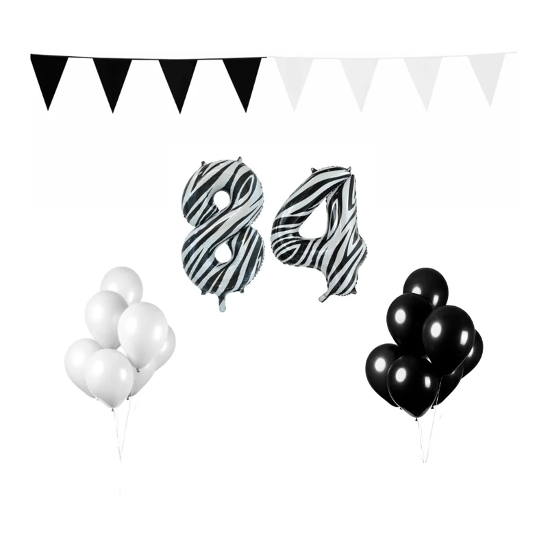 84 jaar Verjaardag Versiering Pakket Zebra