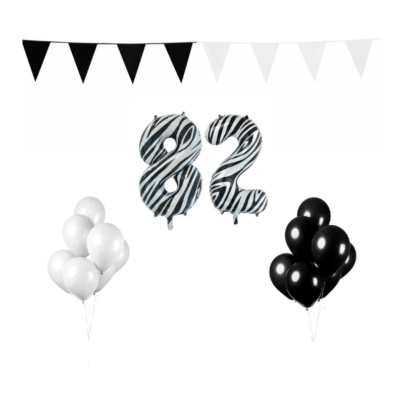 82 jaar Verjaardag Versiering Pakket Zebra