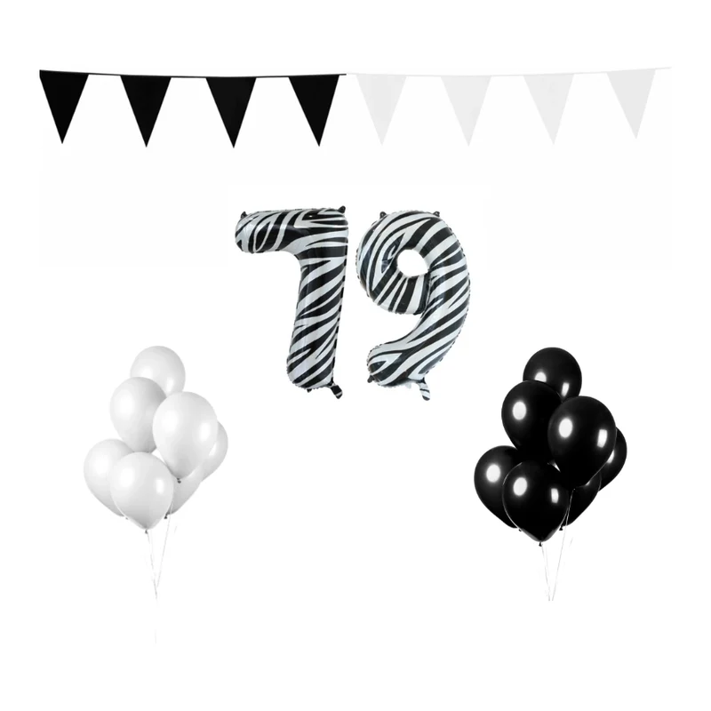 79 jaar Verjaardag Versiering Pakket Zebra