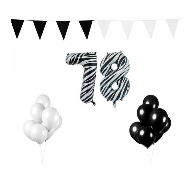 78 jaar Verjaardag Versiering Pakket Zebra