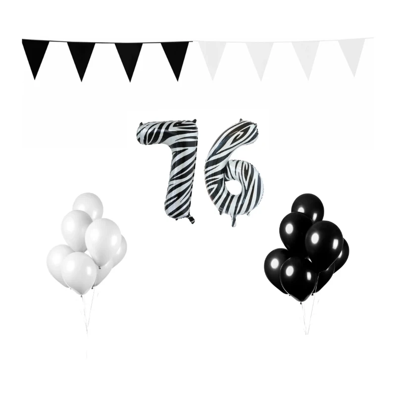 76 jaar Verjaardag Versiering Pakket Zebra
