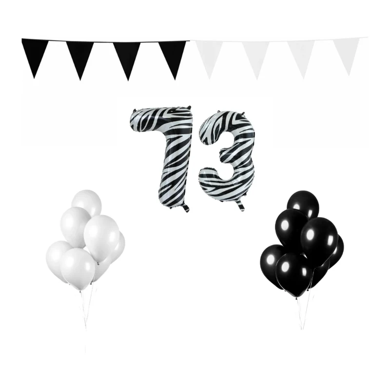 73 jaar Verjaardag Versiering Pakket Zebra