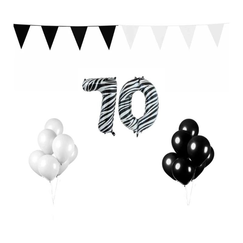 70 jaar Verjaardag Versiering Pakket Zebra