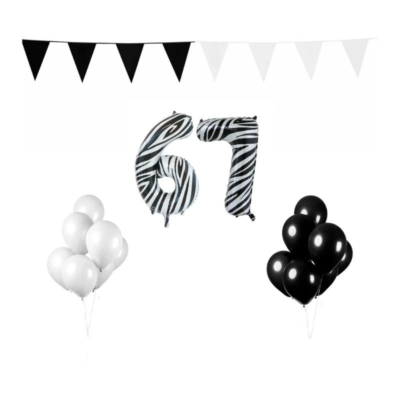 67 jaar Verjaardag Versiering Pakket Zebra