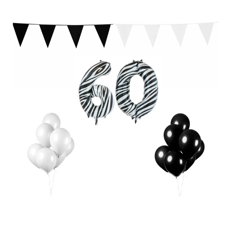 60 jaar Verjaardag Versiering Pakket Zebra