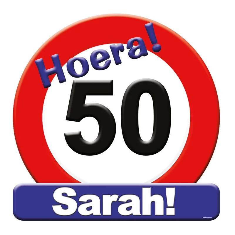Deurbord - 50 jaar Sarah – verkeersbord