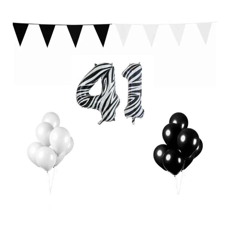 41 jaar Verjaardag Versiering Pakket Zebra