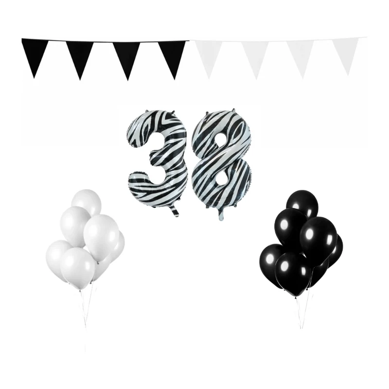 38 jaar Verjaardag Versiering Pakket Zebra