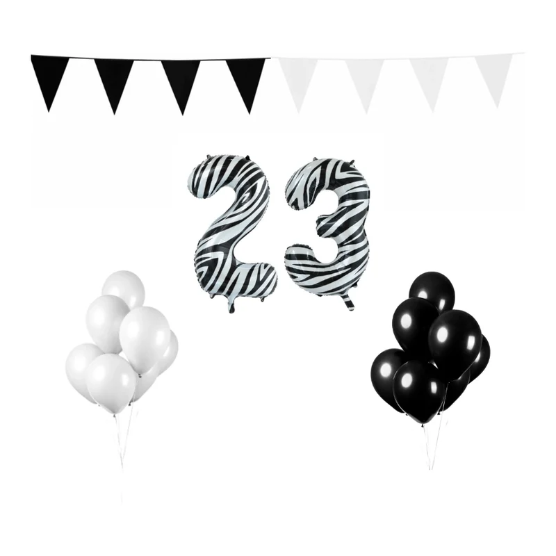 23 jaar Verjaardag Versiering Pakket Zebra