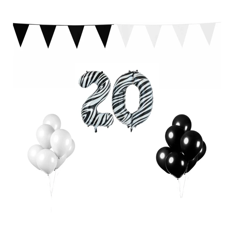20 jaar Verjaardag Versiering Pakket Zebra