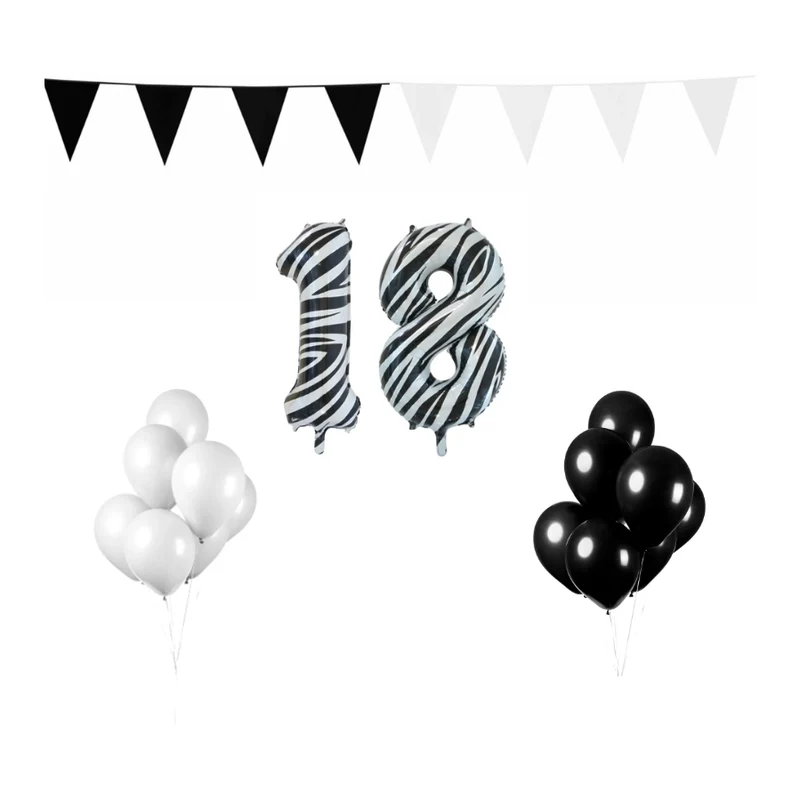 18 jaar Verjaardag Versiering Pakket Zebra