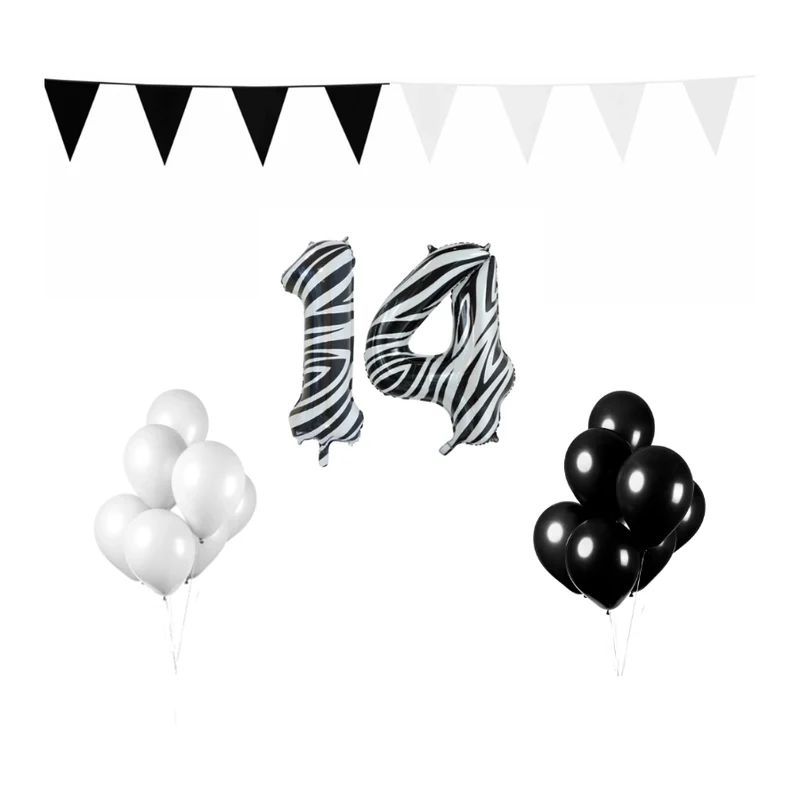 14 jaar Verjaardag Versiering Pakket Zebra