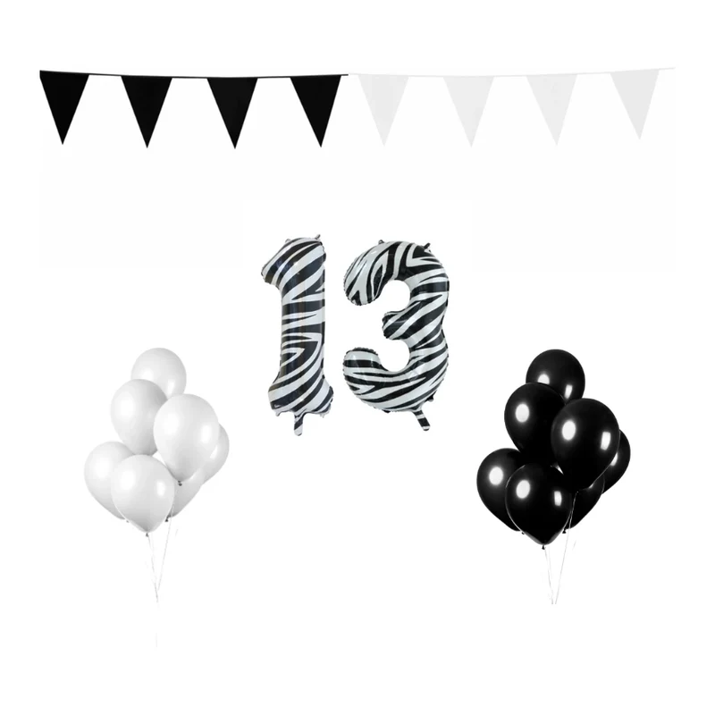 13 jaar Verjaardag Versiering Pakket Zebra