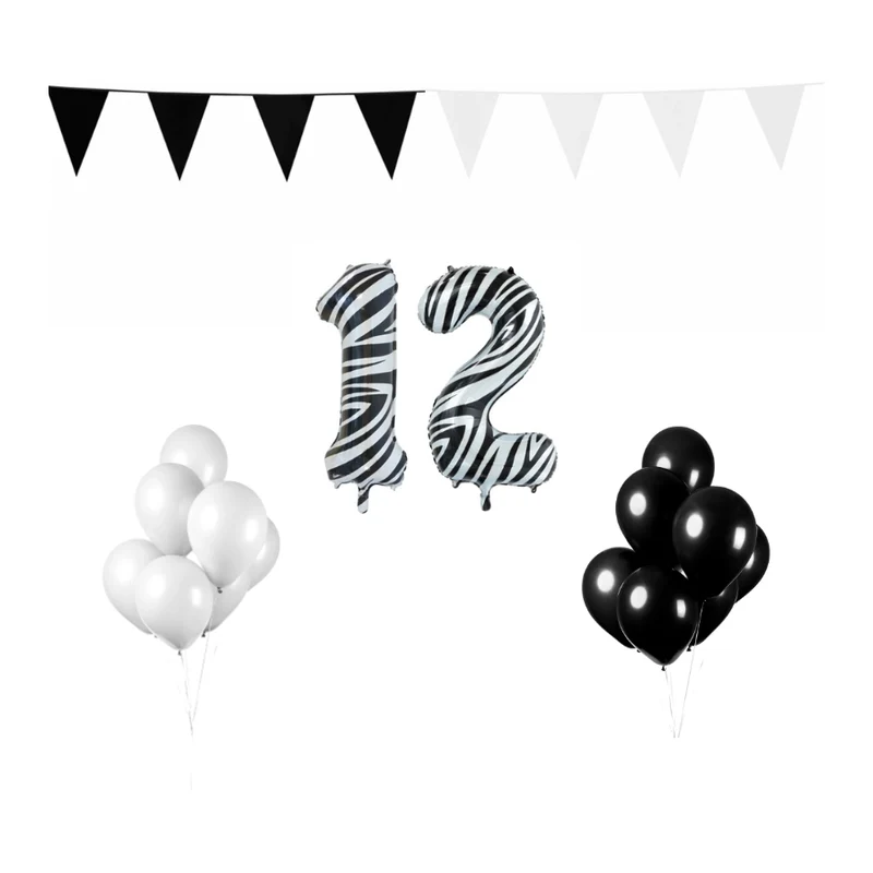 12 jaar Verjaardag Versiering Pakket Zebra