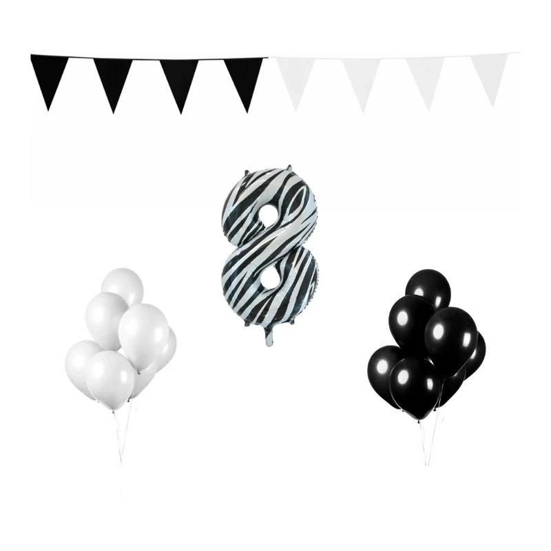 8 jaar Verjaardag Versiering Pakket Zebra