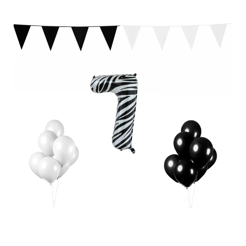 7 jaar Verjaardag Versiering Pakket Zebra