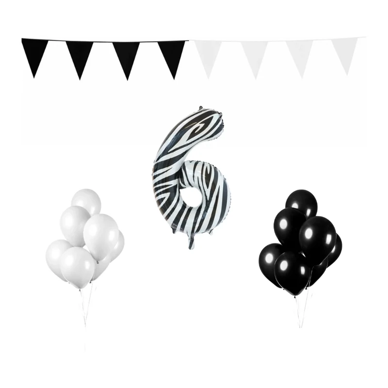 6 jaar Verjaardag Versiering Pakket Zebra
