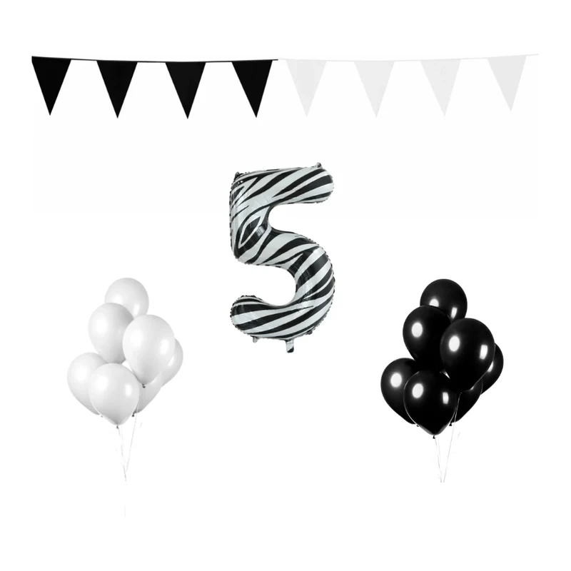 5 jaar Verjaardag Versiering Pakket Zebra