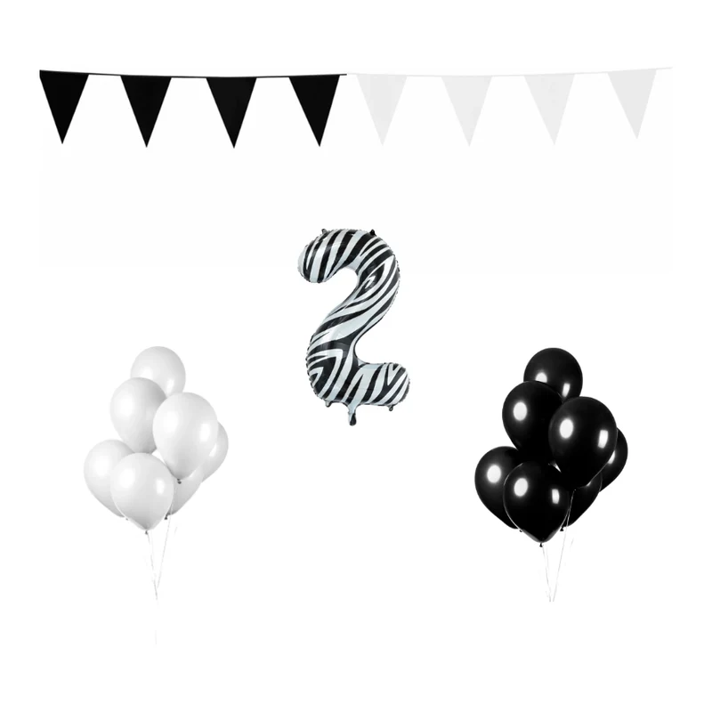 2 jaar Verjaardag Versiering Pakket Zebra