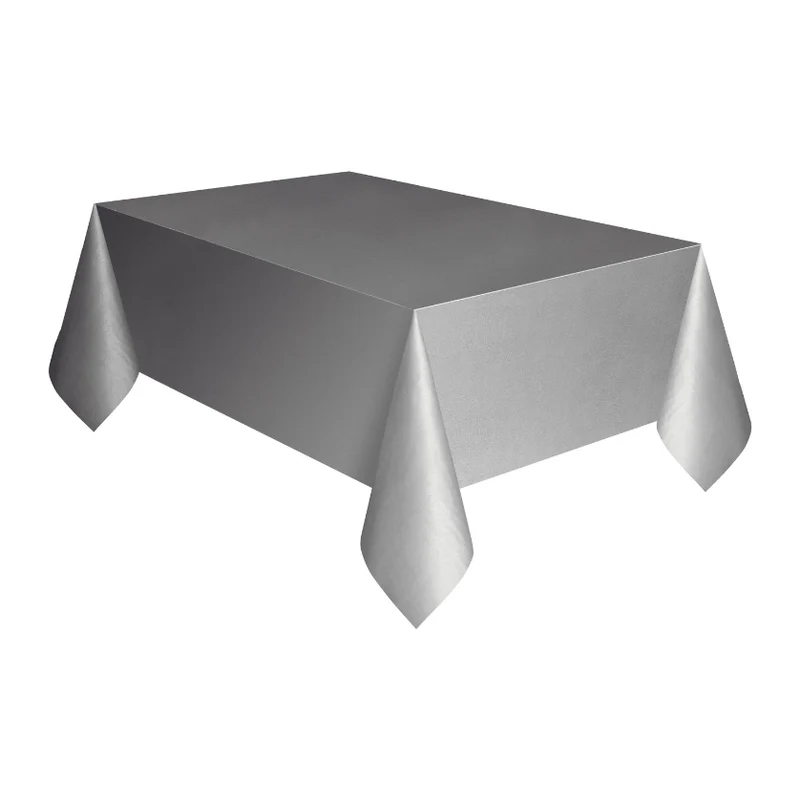 Tafelkleed zilver plastic 137 x 274 cm