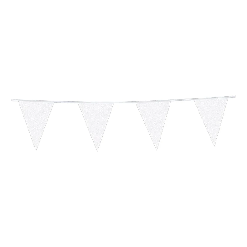6 meter witte glitter vlaggenlijn