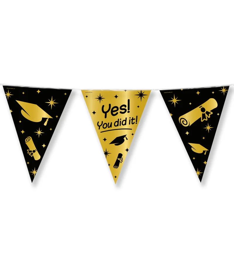 Vlaggenlijn zwart/goud You did it!