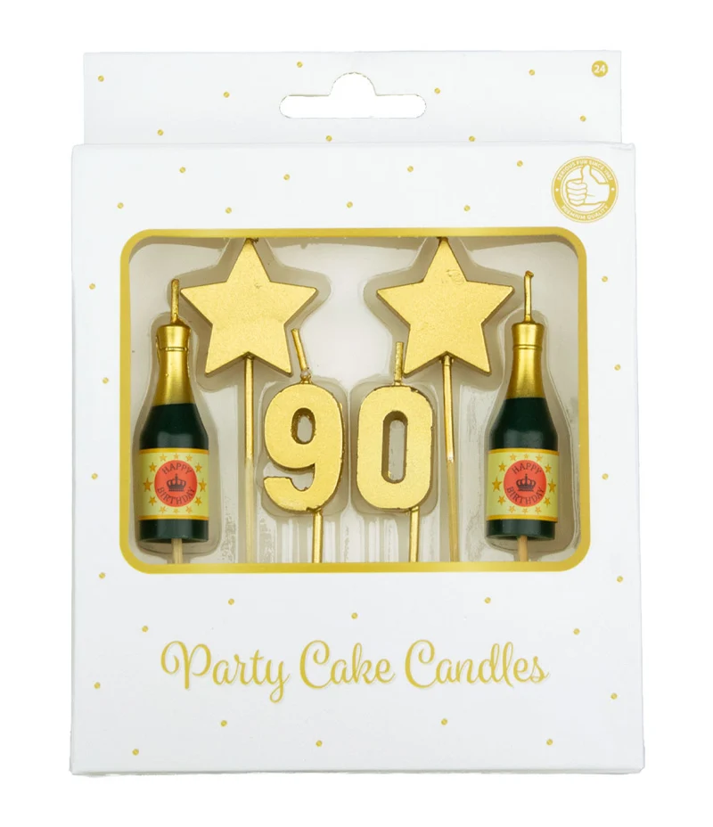 Party cake candles gold - 90 jaar