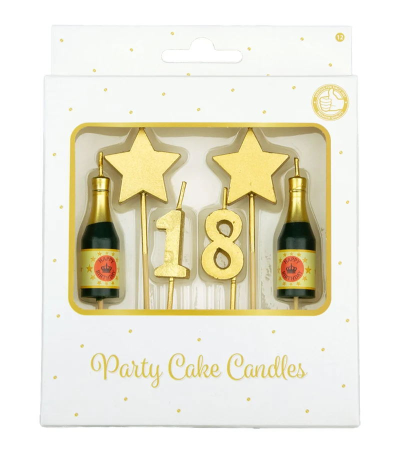 Party cake candles gold - 18 jaar