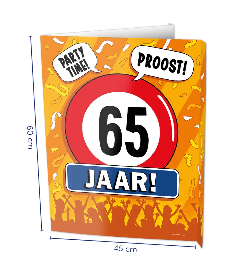 Window sign - 65 jaar