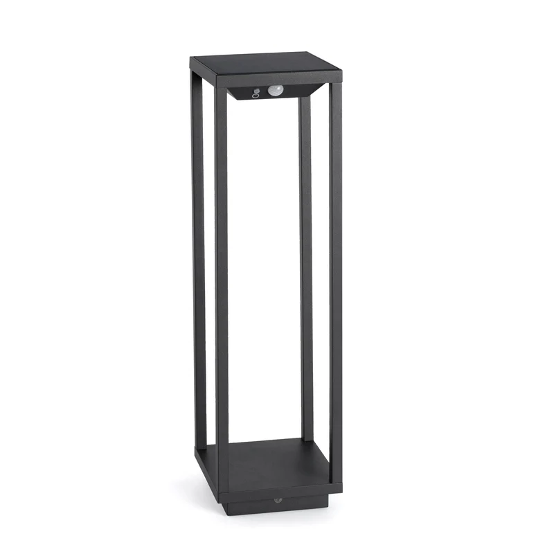 Faro Saura - LED-tuinpaal voor buiten, donkergrijs, op zonne-energie met PIRSensor IP54