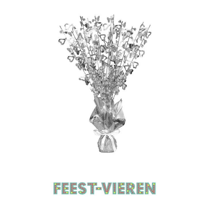 Tafeldecoratie zilver hartjes