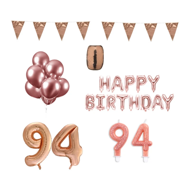 94 jaar Verjaardag Versiering Pakket Rosé Goud