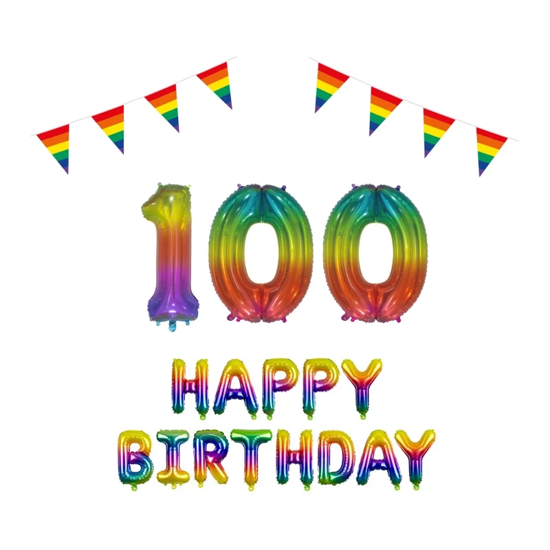 100 jaar Verjaardag Versiering Pakket Regenboog