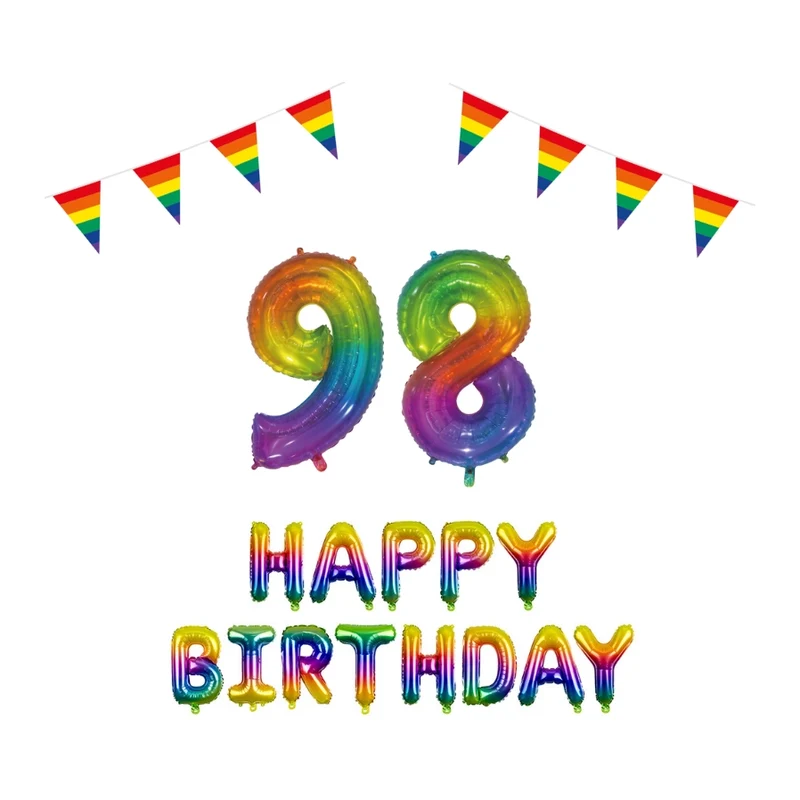 98 jaar Verjaardag Versiering Pakket Regenboog