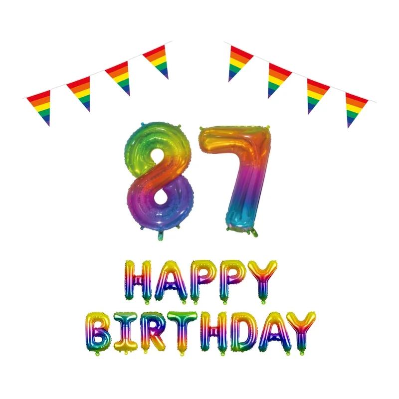 87 jaar Verjaardag Versiering Pakket Regenboog